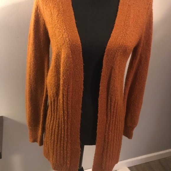 Mudd rust orange long open front cozy cardigan - Picture 6 of 10